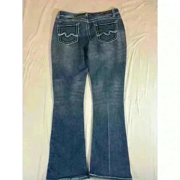 Red Rivet Women's Bootcut Jeans Size 11 Heavy Stitch Blue Denim 32x30 - Picture 7 of 8
